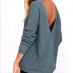 Slate Blue Lulu’s Low Back Sweater